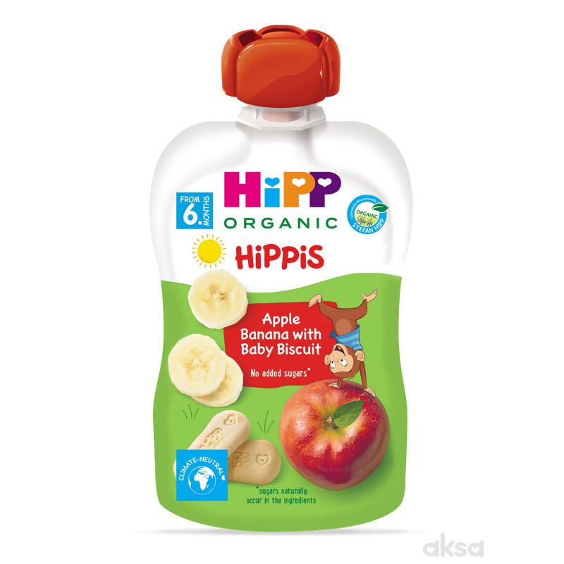 Hipp pouch jabuka, banana sa keksom 100g