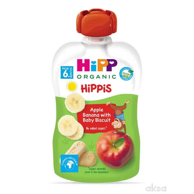 Hipp pouch jabuka, banana sa keksom 100g