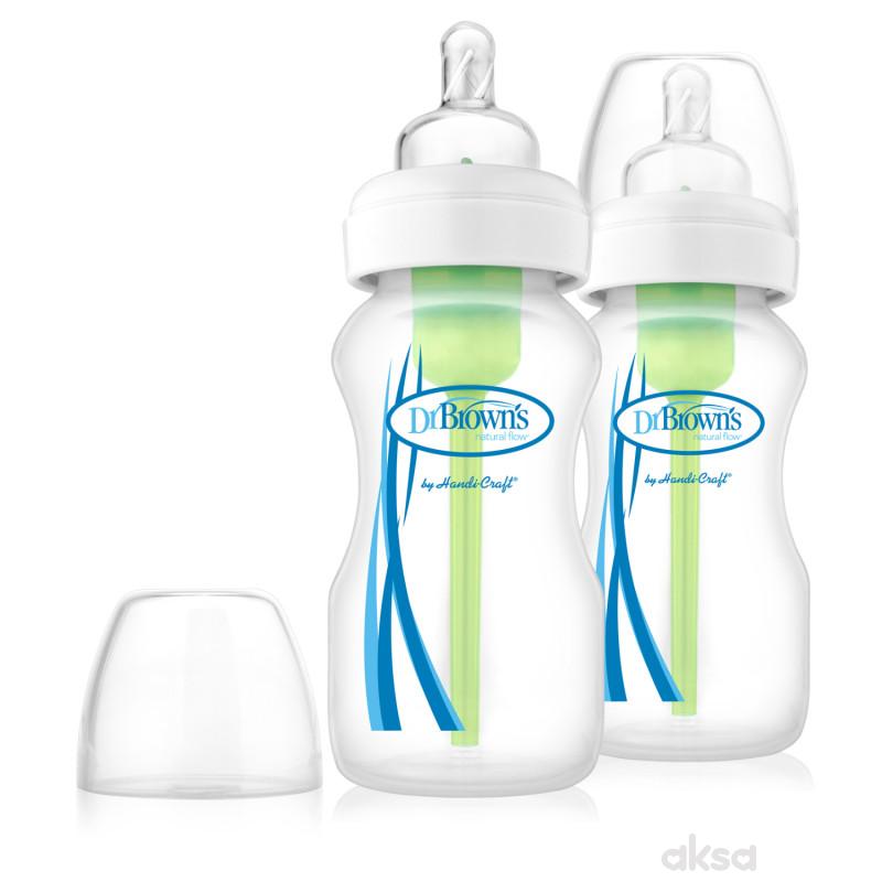 Dr Browns wide neck staklena flašica 270ml, 2kom