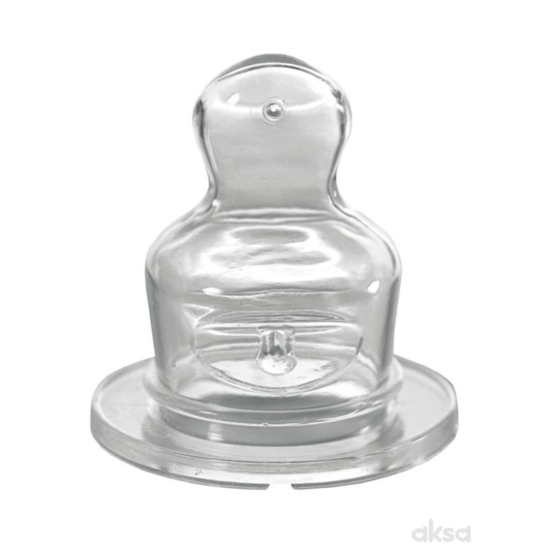Nip flašica staklena 250ml sil.cucla za mleko 0m+