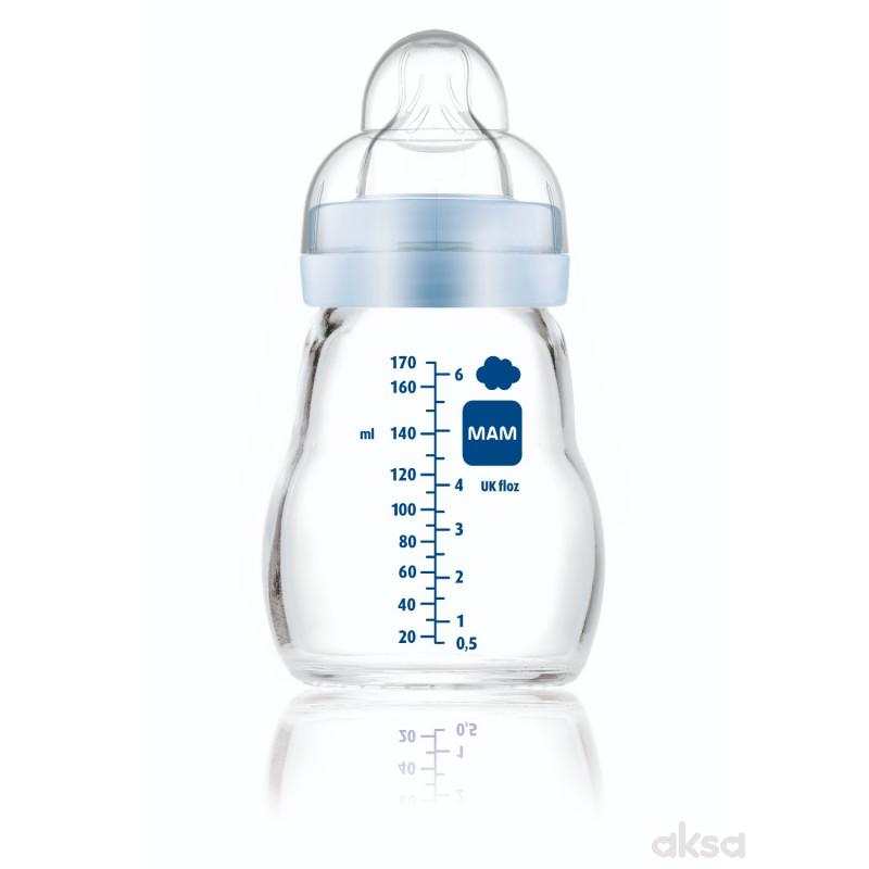 MAM staklena flašica silikon 170ml, 0m+