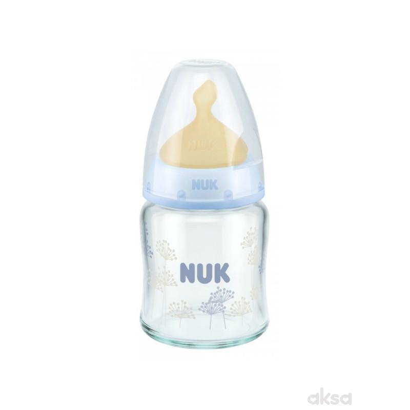 Nuk FC plus staklena flašica, kaučuk 120ml, 0-6m