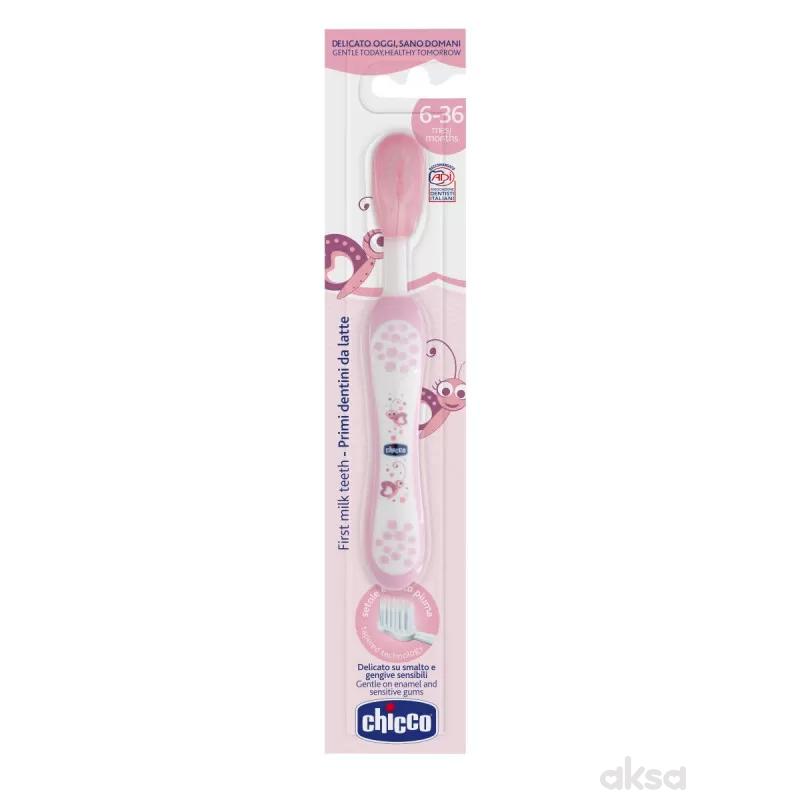 Chicco bm četkica za zube roze od 6 meseci