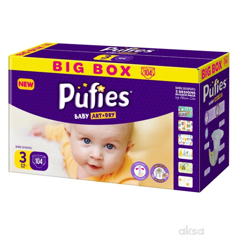 Pufies pelene baby art box 3 midi 4-9kg 104kom