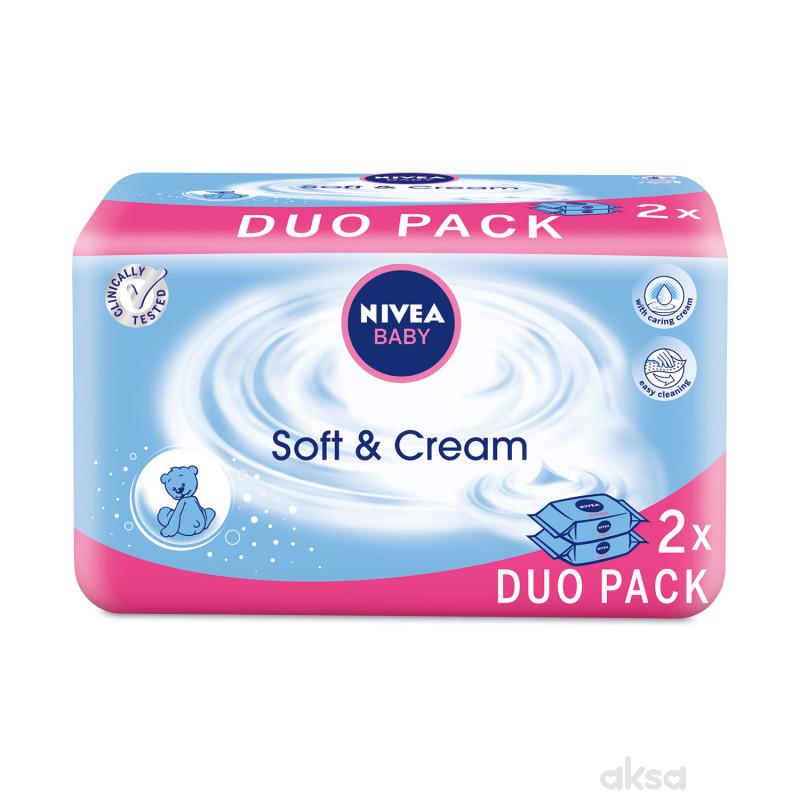 Nivea baby vlažne maramice soft&cream 2x63kom