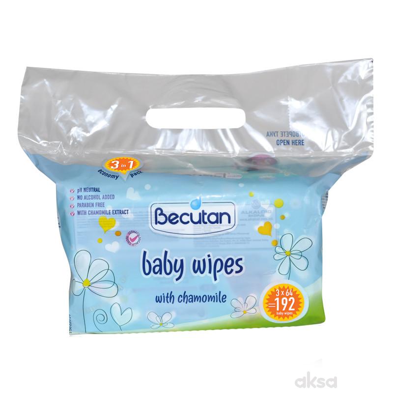 Becutan baby vlažne maramice 3x64 kom
