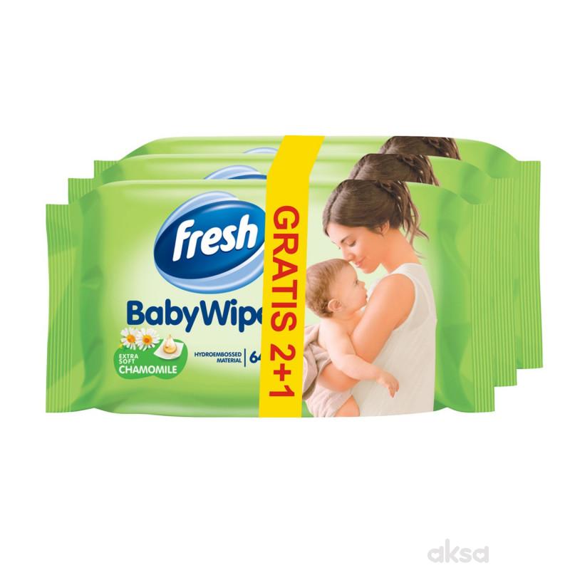 Fresh baby vlažne maramice 3x64kom