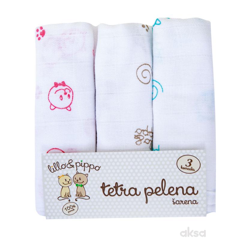 Lillo&Pippo tetra pelena,rubljena,šarena 3/1