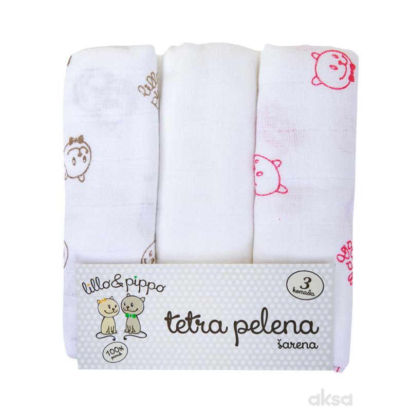 Lillo&Pippo tetra pelena,rubljena,šarena 3/1