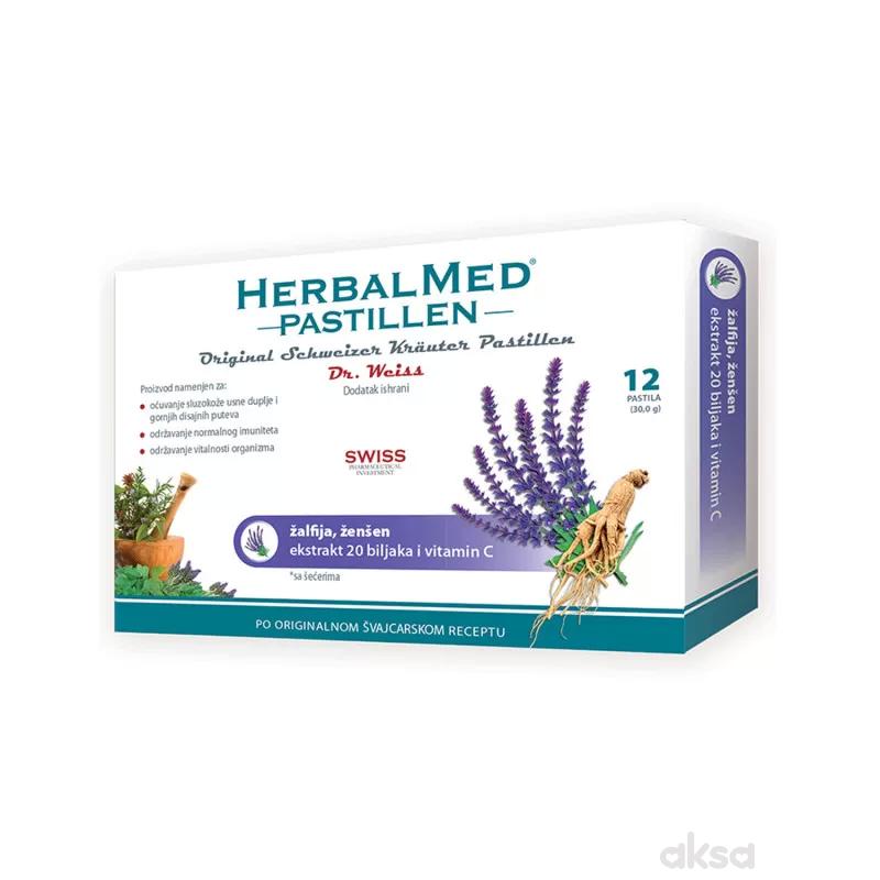 HerbalMed pastile žalfija i ženšen 12kom