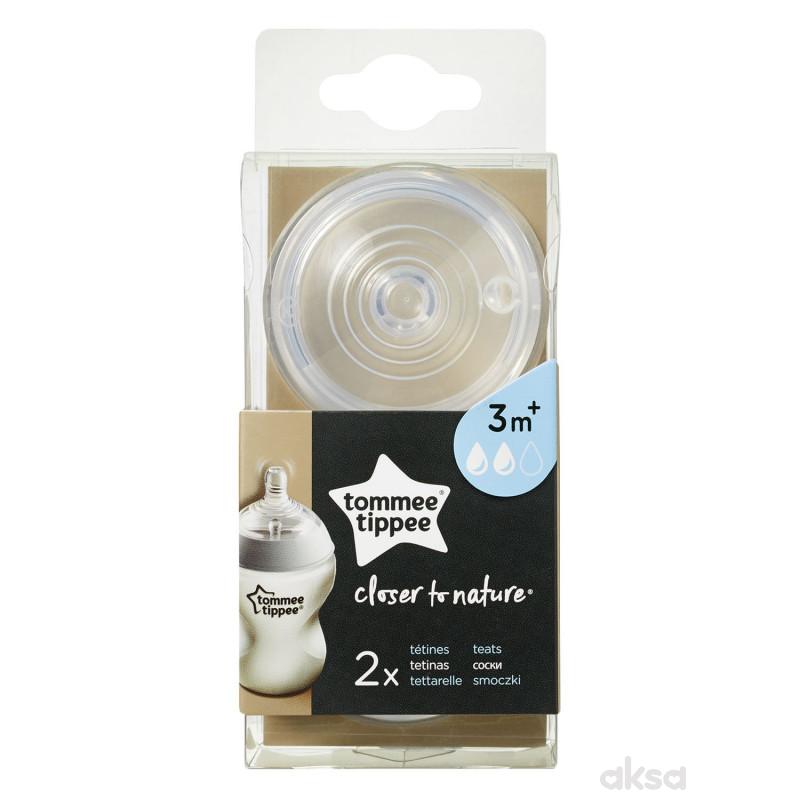 Tommee Tippee silikon cucla srednji prot 2kom 3m+