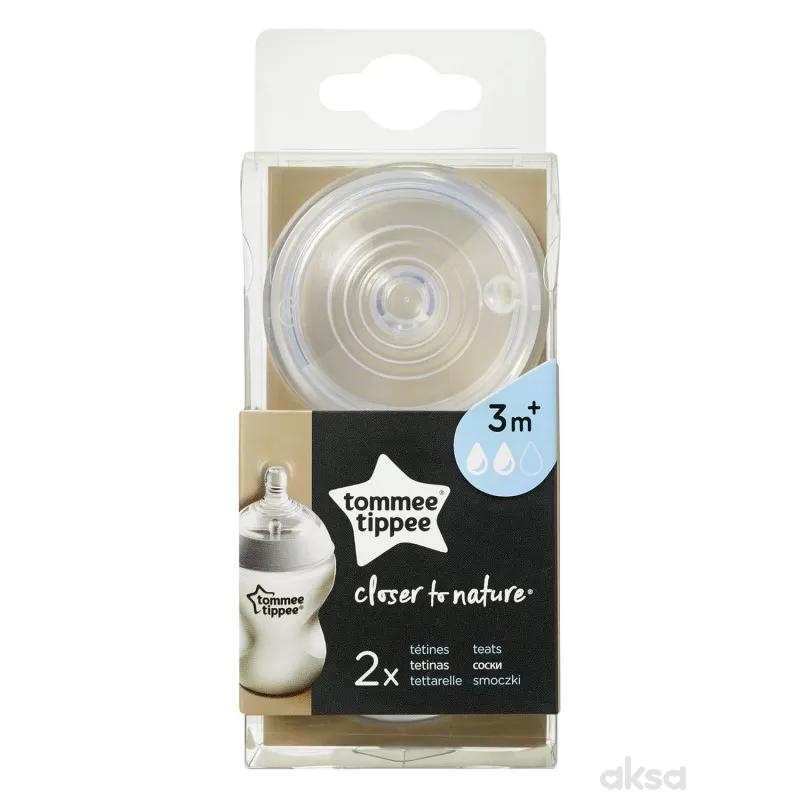 Tommee Tippee silikon cucla srednji prot 2kom 3m+