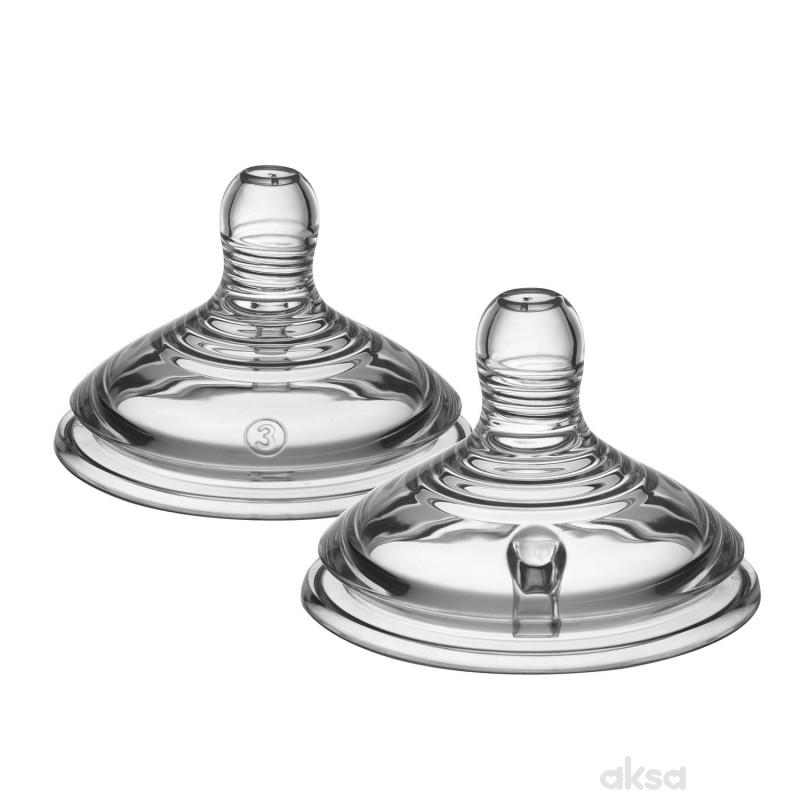 Tommee Tippee silikon cucla brzi protok 2kom 6m+