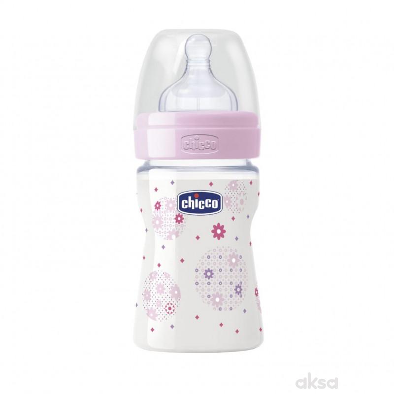 Chicco PP flašica Giotto 150 ml sil. devojčice 0m+