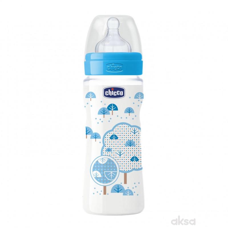 Chicco PP flašica Giotto 330ml ml sil. dečaci 4m+