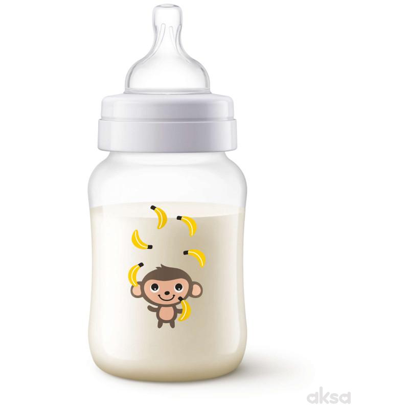 Avent plastična flašica classic + 1m+ 260ml Majmun