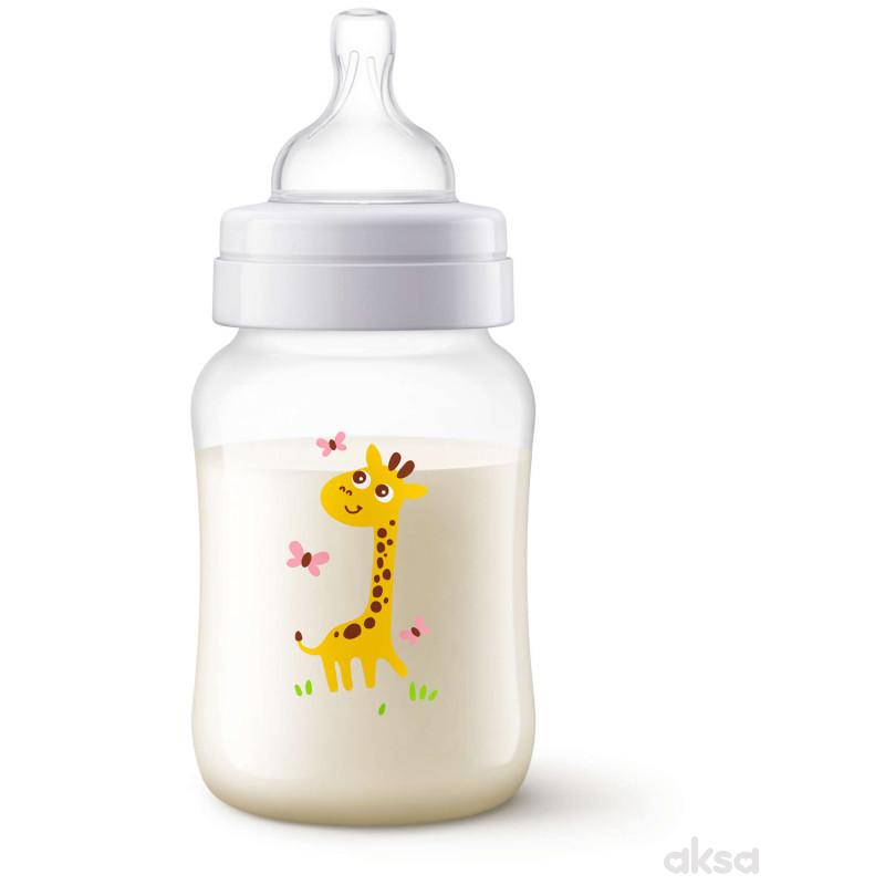Avent plastična flašica classic + 1m+ 260ml Žirafa