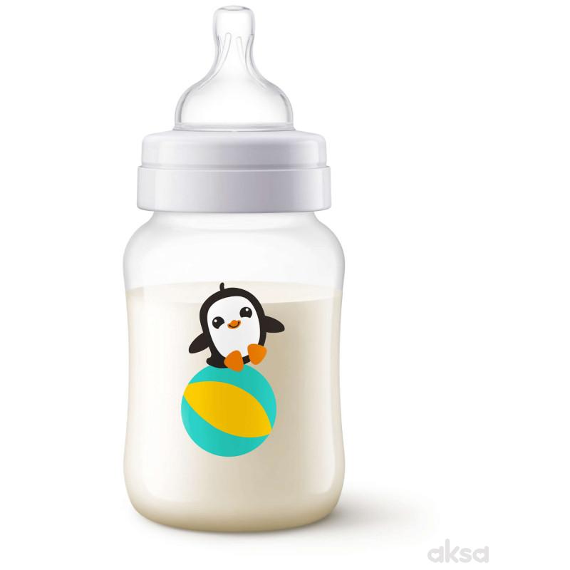 Avent plastična flašica classic+ 1m+ 260ml Pingvin