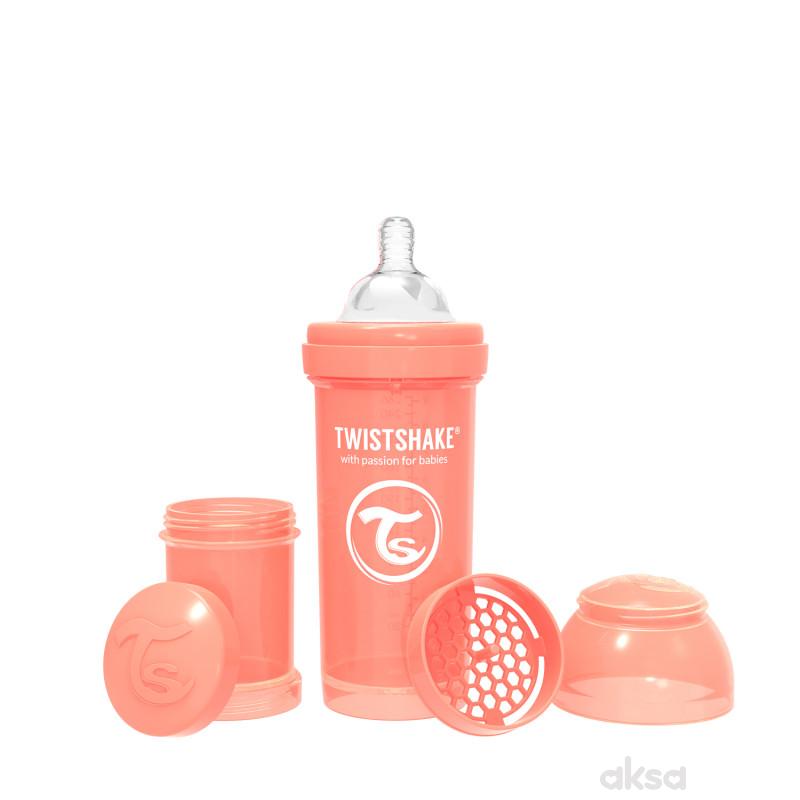 TS flašica anti-colic 260ml pastelna breskva