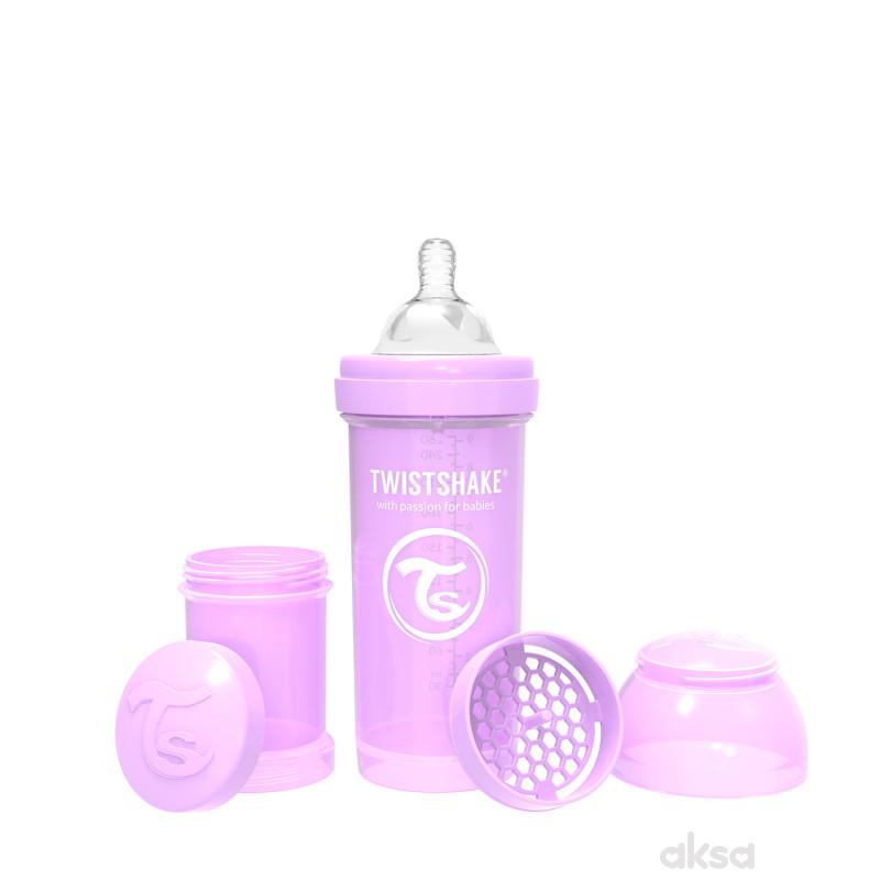 TS flašica anti-colic 260ml pastelna ljubičasta