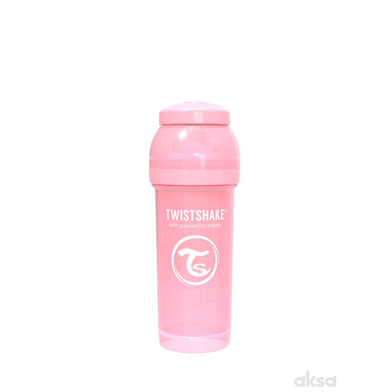 TS flašica anti-colic 260ml pastelna roze