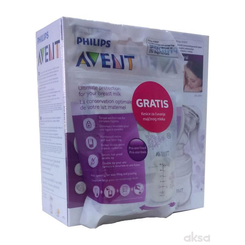 Avent manuelna pumpica za izmlazanje sa kesama