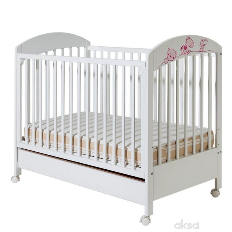 Bambino krevetac Maja, belo-roze, sa fiokom