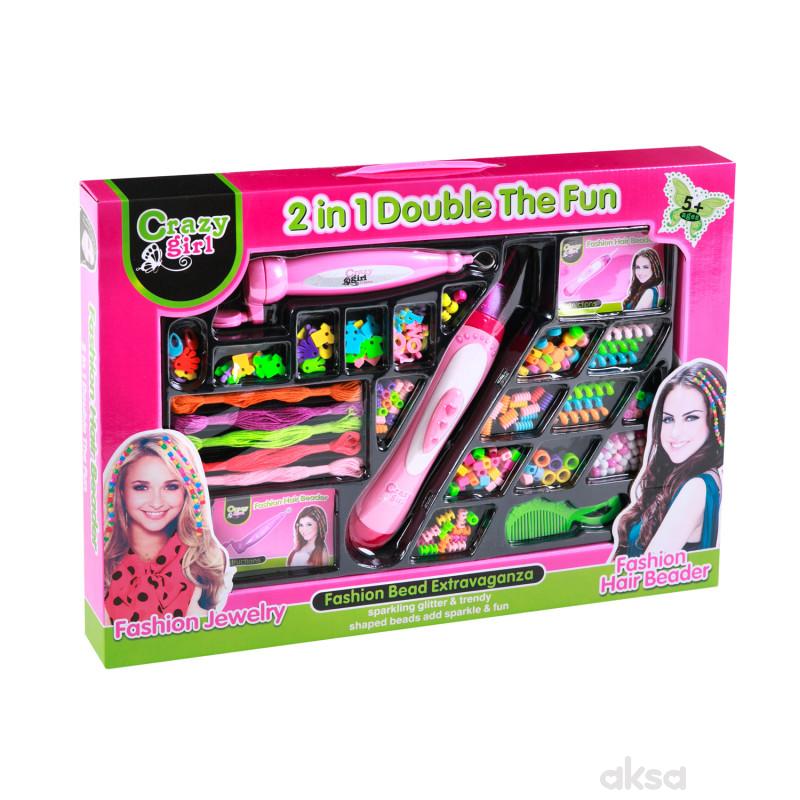 Hk Mini igračka set za kosu sa perlicama