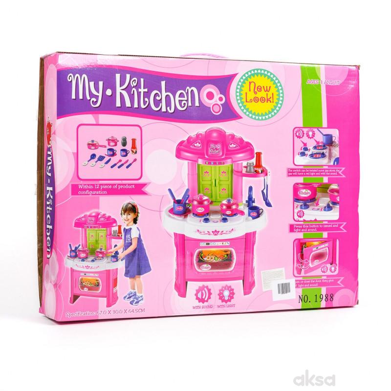 Qunsheng Toys, igračka kuhinja sa dodacima-roze