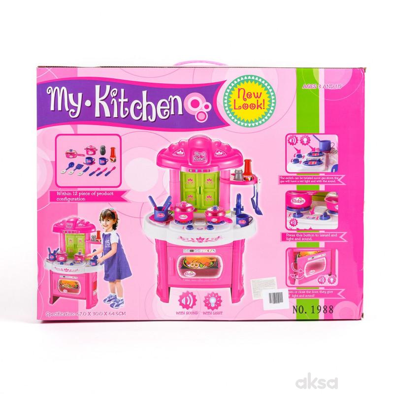 Qunsheng Toys, igračka kuhinja sa dodacima-roze