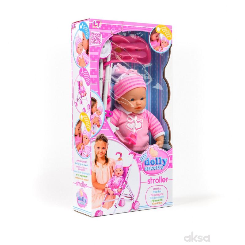 Loko toys,lutka beba sa kolicima, 37 cm