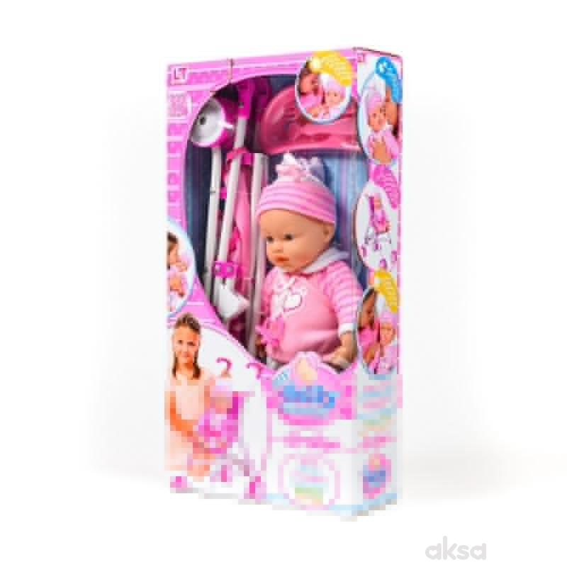 Loko toys,lutka beba sa kolicima, 37 cm