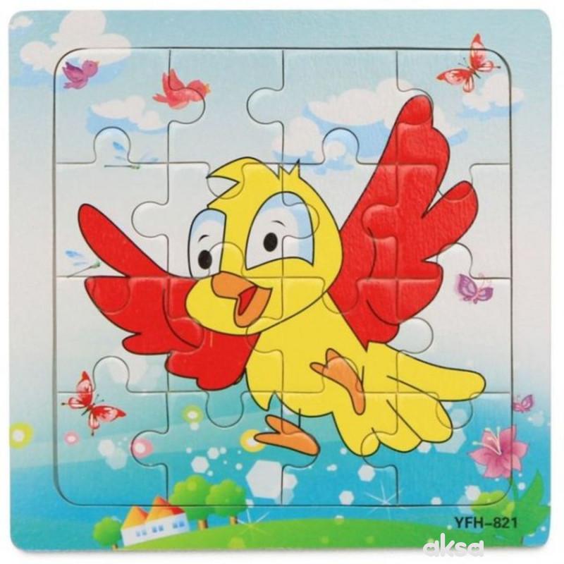 Hk Mini igračka drvena slagalica, ptičica, 15x15