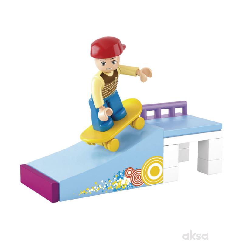 Sluban kocke, dečak na skejtu, 23 kom