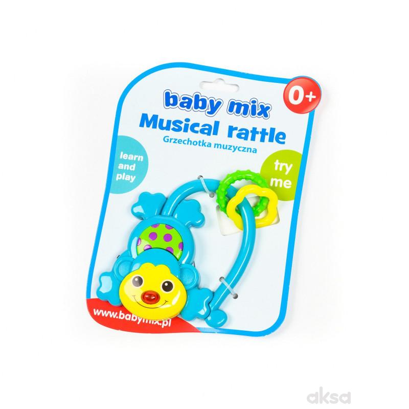 Baby Mix zvečka muzička majmun-plava