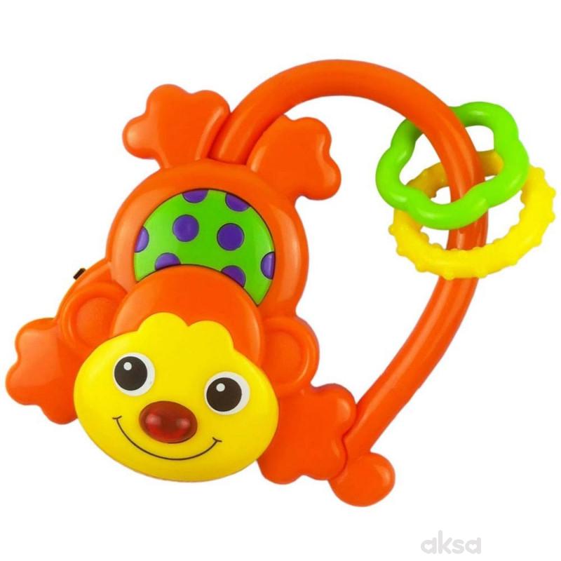 Baby Mix zvečka muzička Majmun-narandžasta