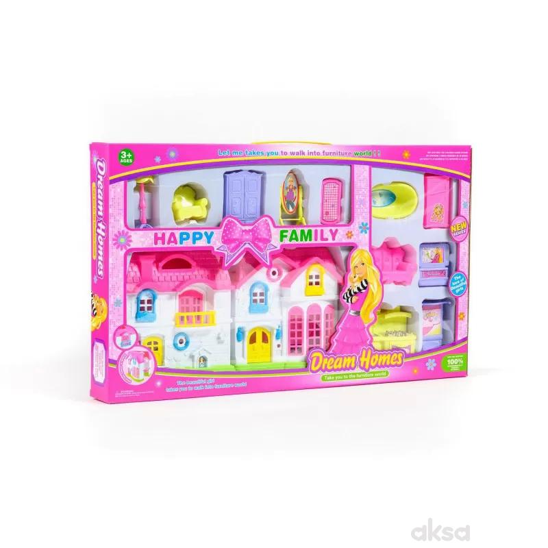 HK Mini igračka, kućica za lutke sa nameštajem 