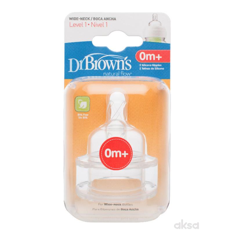 Dr.Browns silikonska cucla za wide neck, v1, 2kom