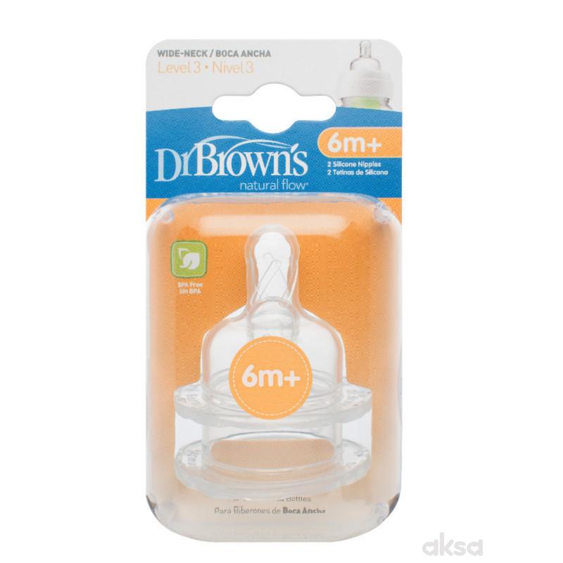 Dr.Browns silikonska cucla za wide neck, v 3, 2kom