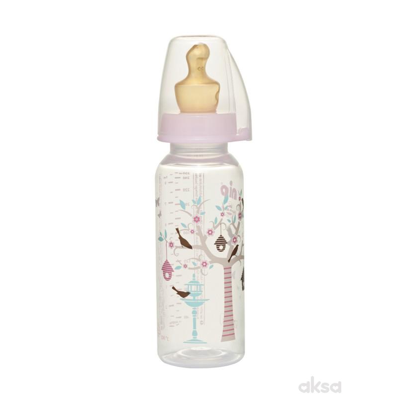 Nip PP flašica Family Girl 250ml kaučuk cucla 6+