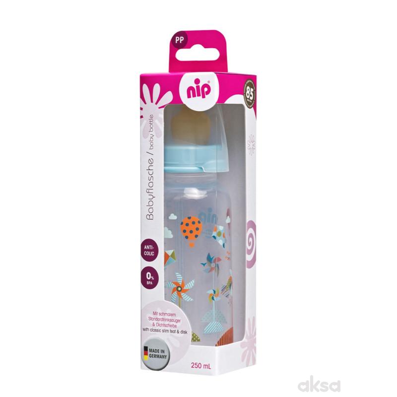 Nip PP flašica Family Boy 250ml kauč.cucla 6m+