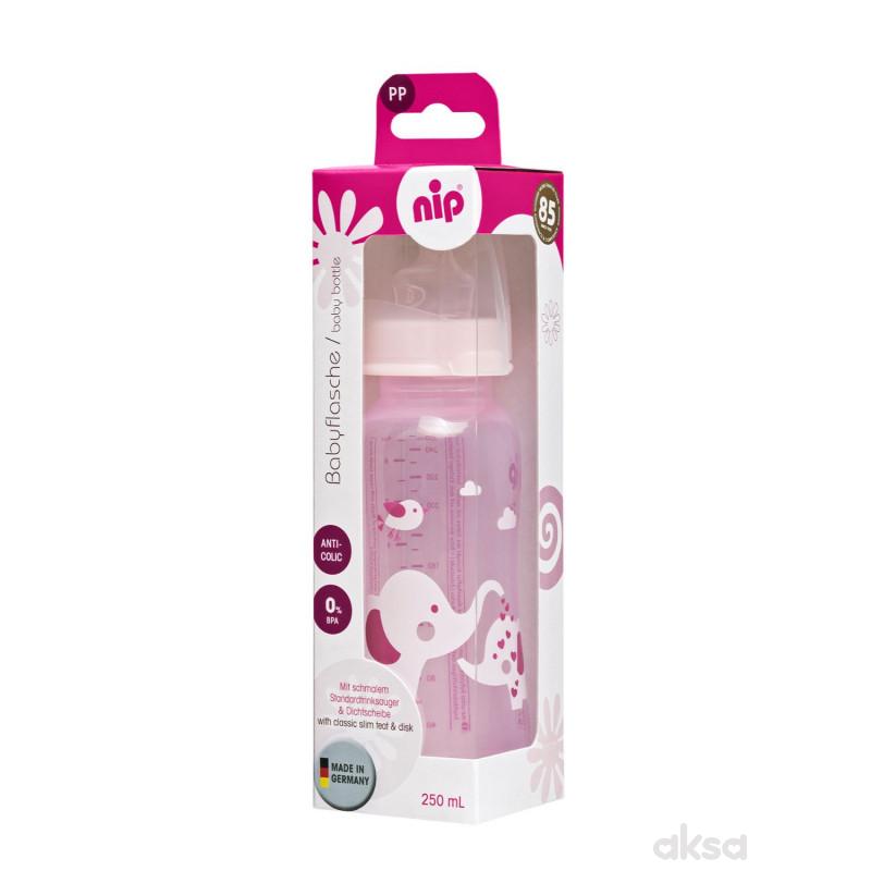 NIP pp flašica Trendy Girl 250ml sil.cucla 0-6m