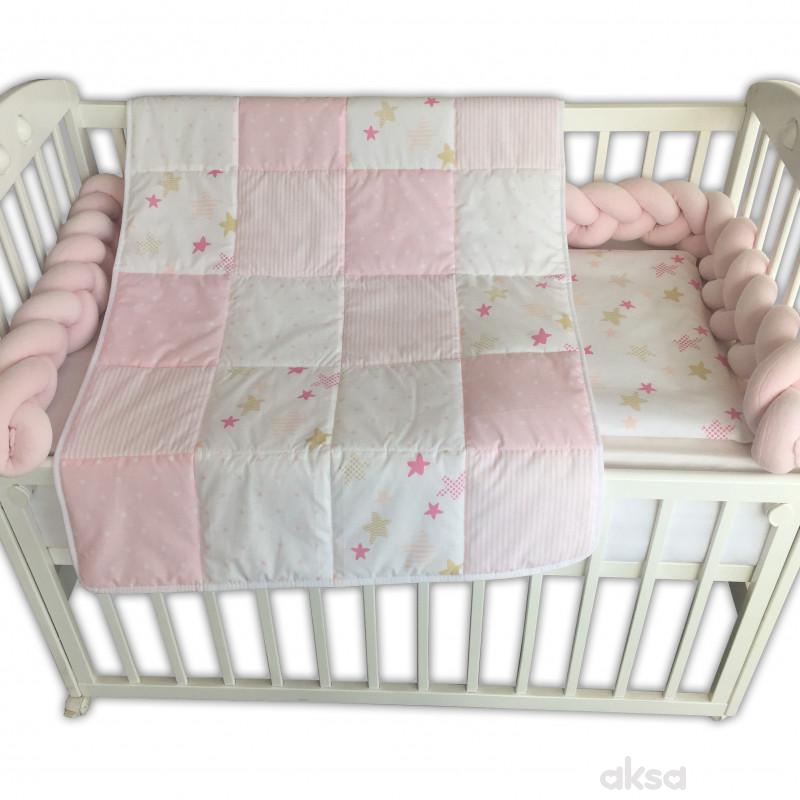Baby Textil Posteljina Pletenica 6 1 80x120cm A022649 Roze Aksa