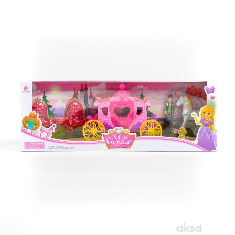 Qunsheng Toys, igračka lutka sa kočijom roz
