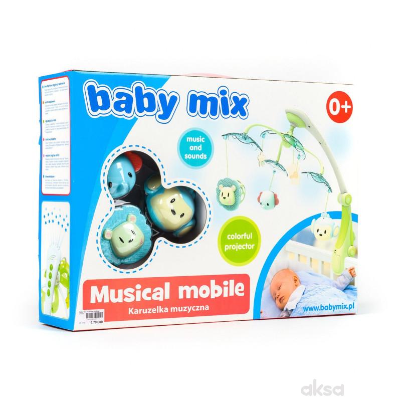 Baby Mix muzicka vrteška vesele životinjice zelena