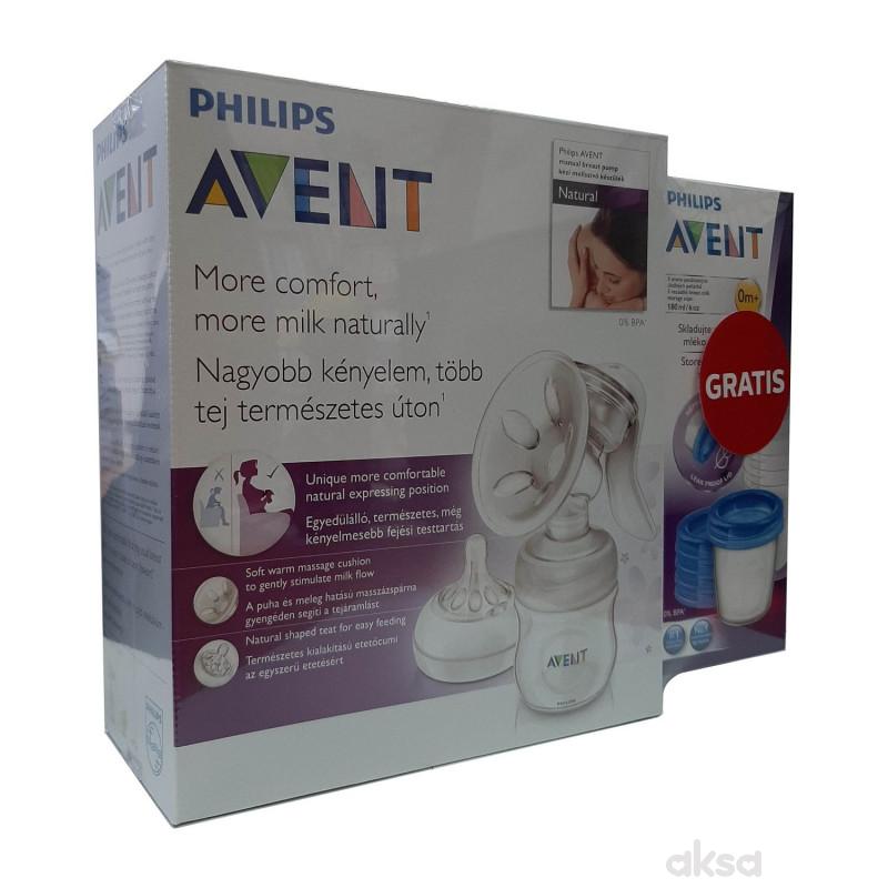 Avent m pumpica za izmlazanje mleka + posude 5 kom