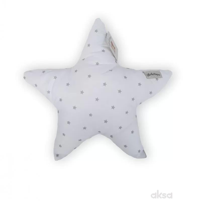 Lillo&Pippo ukrasni jastuk Zvezda,siva 