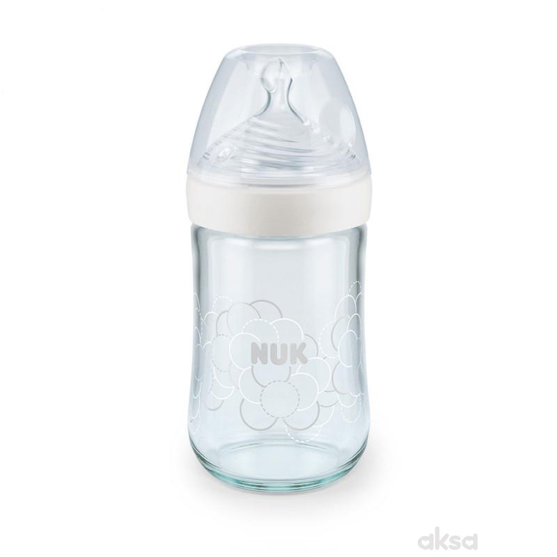 Nuk staklena flašica NS 240ml, sil 0-6m