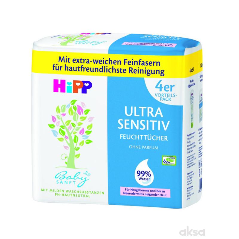 Hipp babysanft ultra sensitive vlažne mar. 4x52kom