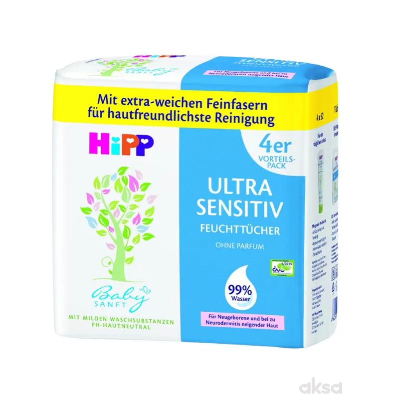 Hipp babysanft ultra sensitive vlažne mar. 4x52kom